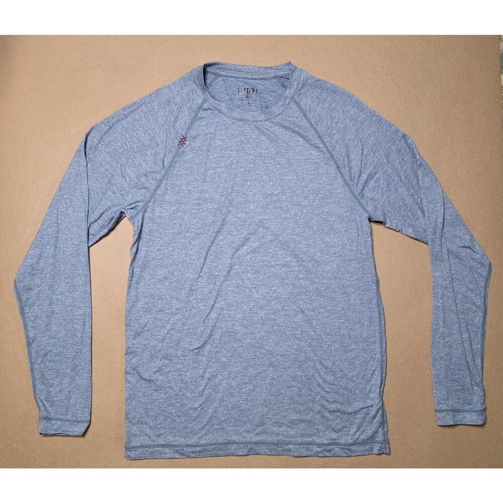 Rhone Men’s Long Sleeve Athletic Tee Shirt Performance S Blue Heather Wicking